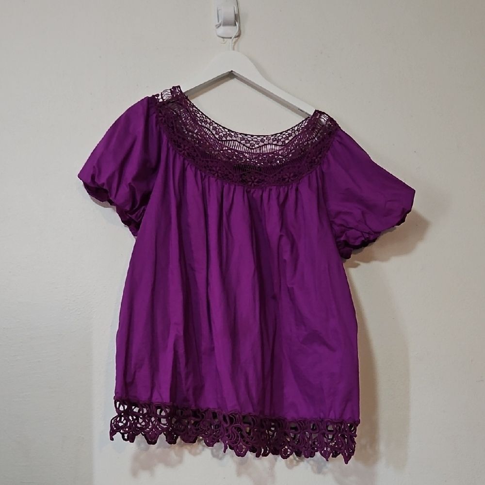 Apostrophe Purple Lace Women's Blouse